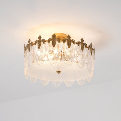 Round Glass Chandelier | Hand-formed Petals with Elegant Gold Finish 6