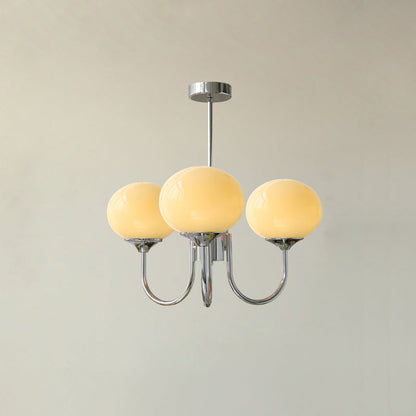 Modern Chandelier | Gold Finish with Pink Glass Shades for Dining Room 20