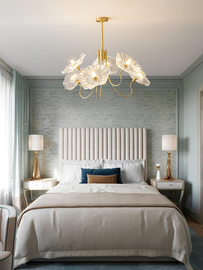 Leaf-Shaped Glass Chandelier | Elegant Frosted Design for Dining Rooms 6