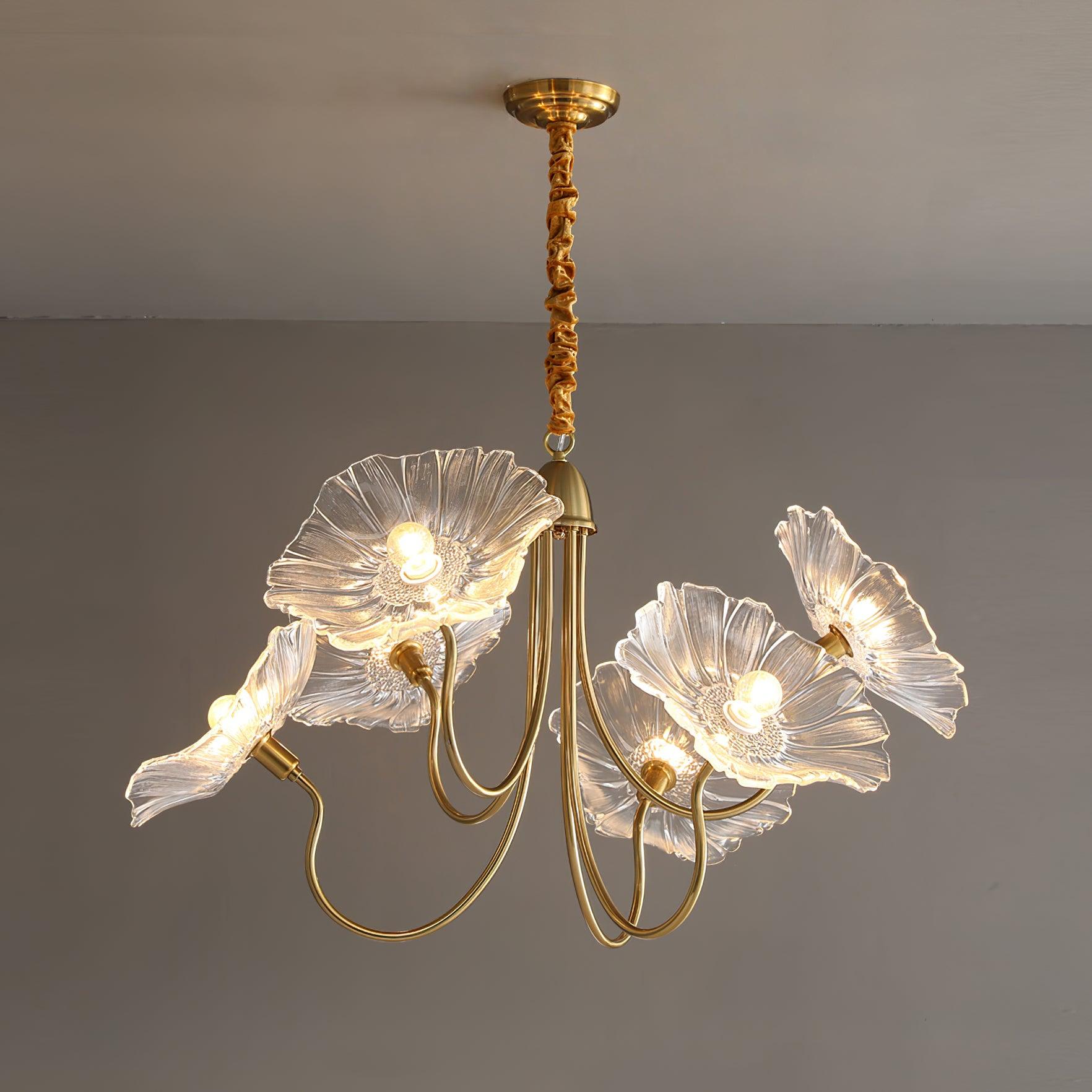 Leaf-Shaped Glass Chandelier | Elegant Frosted Design for Dining Rooms 10