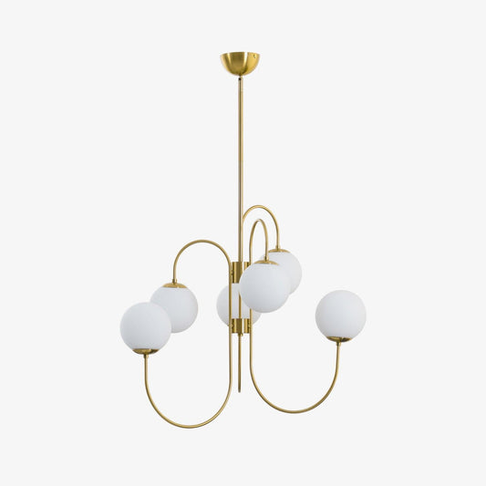 Modern Gooseneck Chandelier | Elegant Wrought Iron with Glass Shades 1