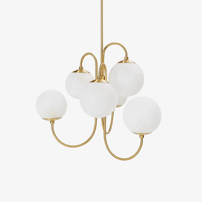Modern Gooseneck Chandelier | Elegant Wrought Iron with Glass Shades 2
