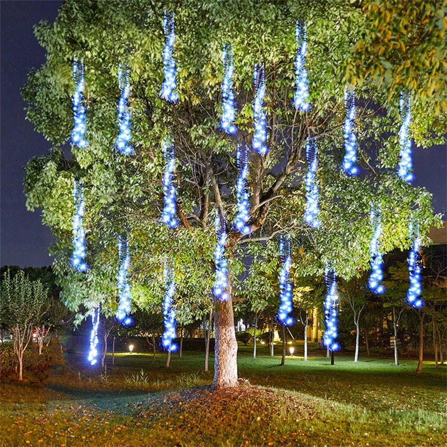 Hanging LED String Lights | Meteor Shower Effect for Outdoor Decor 0