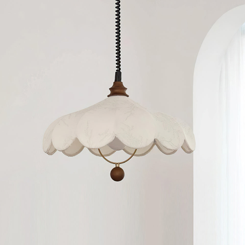 Hanging Pendant Light | Adjustable Fabric Shade for Kitchen Lighting 0
