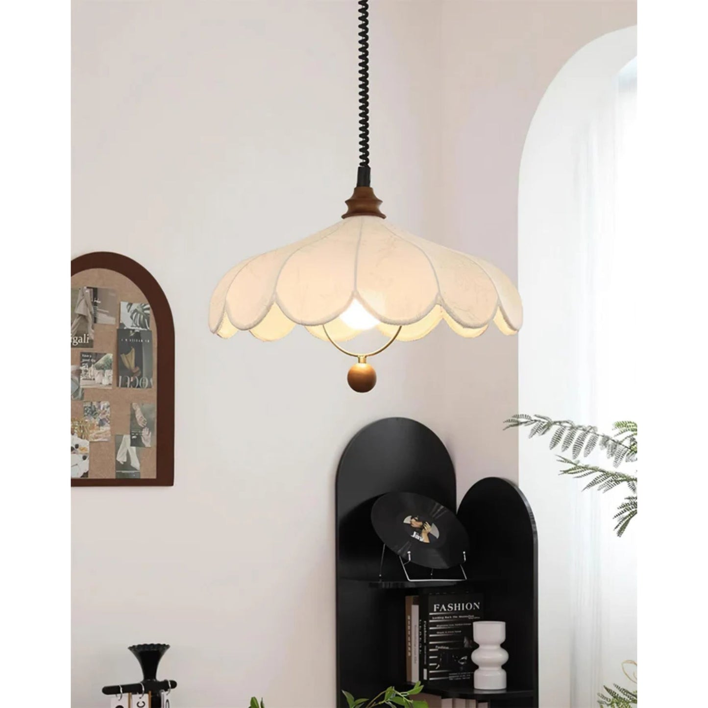 Hanging Pendant Light | Adjustable Fabric Shade for Kitchen Lighting 6