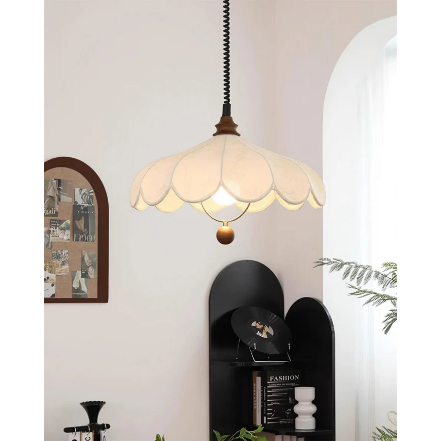 Hanging Pendant Light | Adjustable Fabric Shade for Kitchen Lighting 6