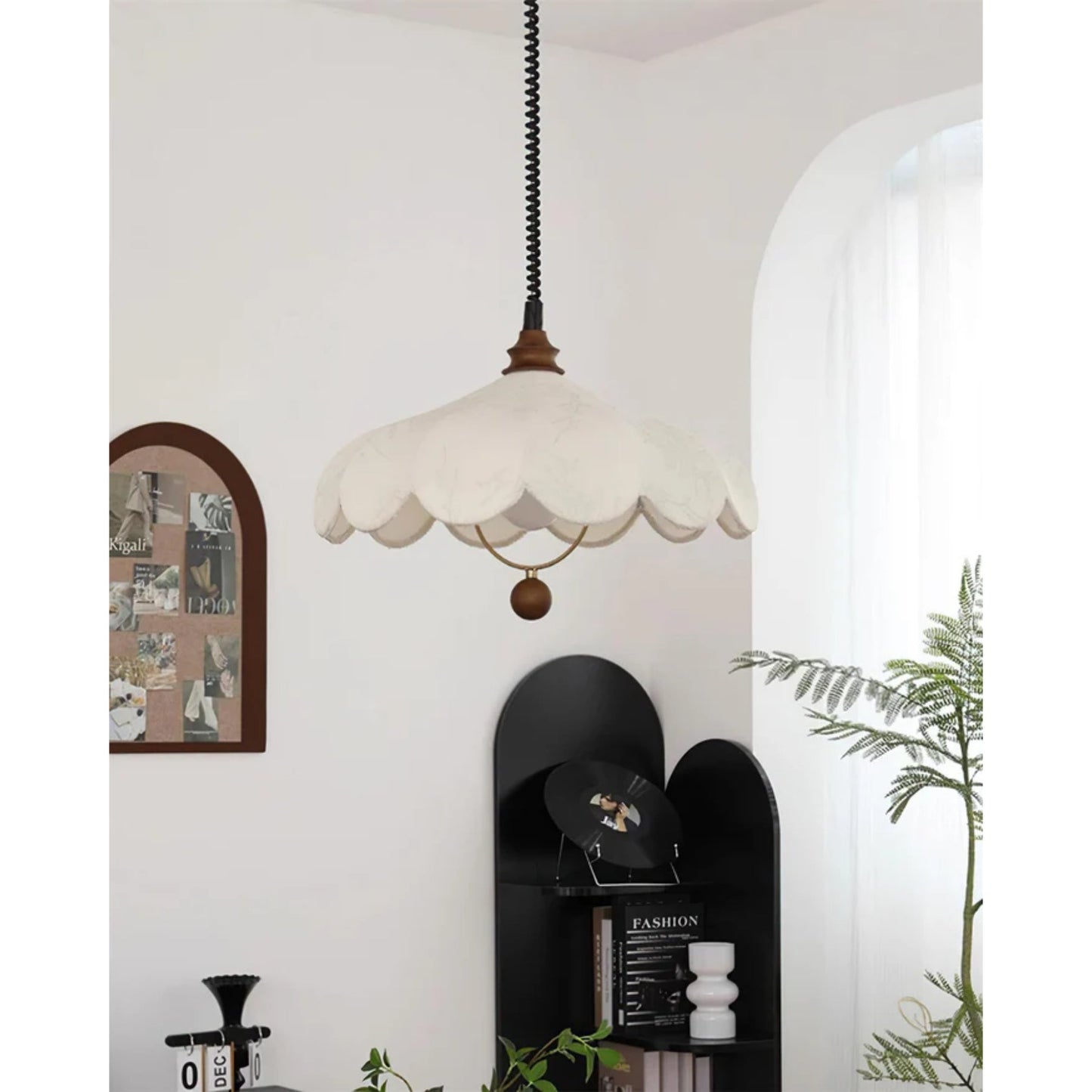 Hanging Pendant Light | Adjustable Fabric Shade for Kitchen Lighting 7