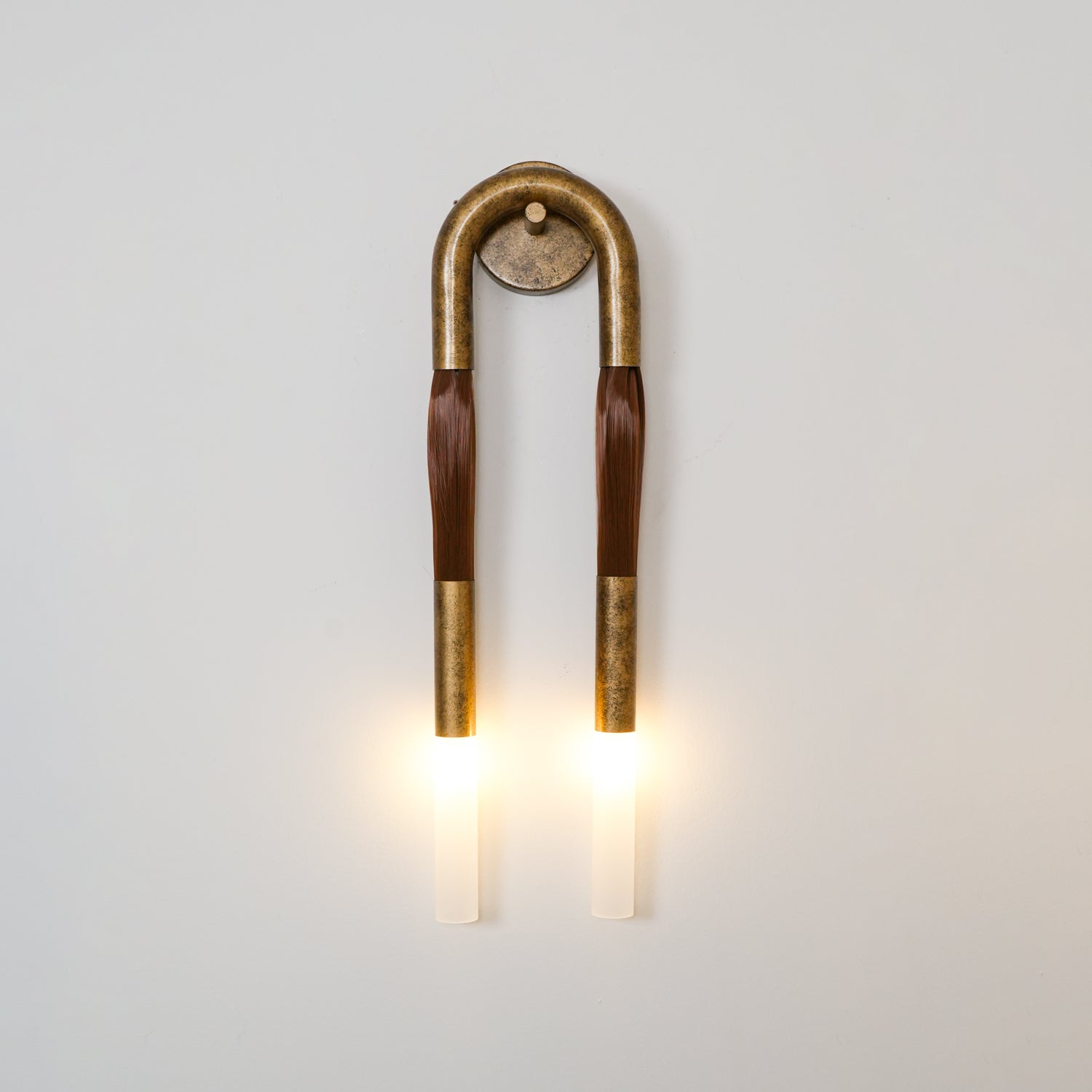 Horsehair Wall Sconce | Elegant Wrought Iron and Glass Design 1