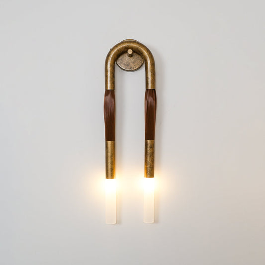 Horsehair Wall Sconce | Elegant Wrought Iron and Glass Design 1