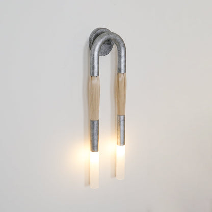 Horsehair Wall Sconce | Elegant Wrought Iron and Glass Design 4