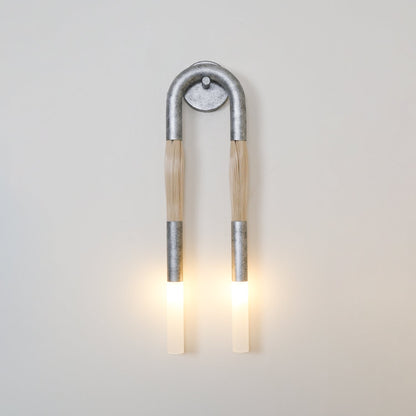 Horsehair Wall Sconce | Elegant Wrought Iron and Glass Design 5