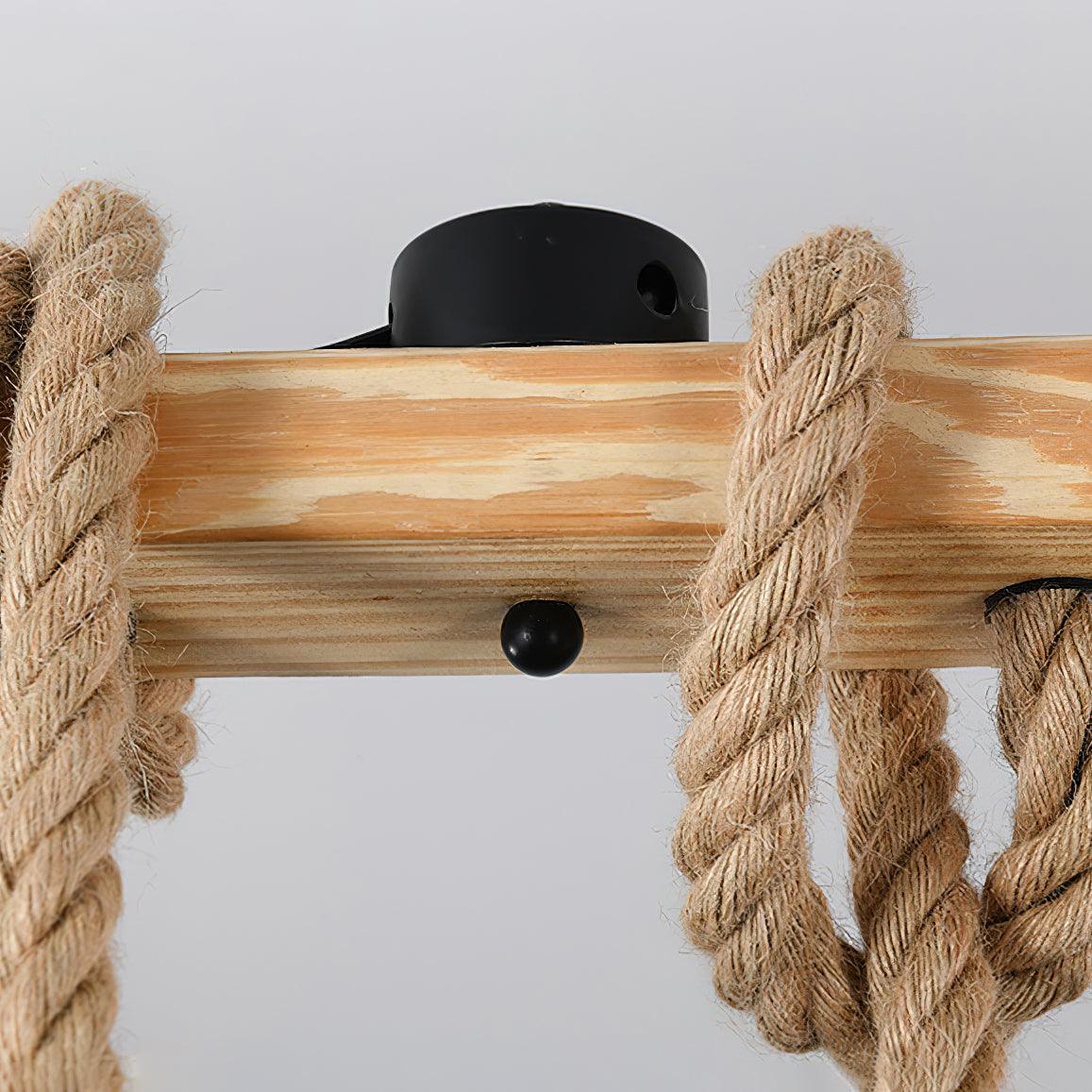 Industrial Pendant Light | Durable Hemp Rope and Iron Design 7