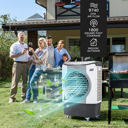 Industrial Swamp Cooler | 4-in-1 Evaporative Air Fan with 12-Gallon Tank 1