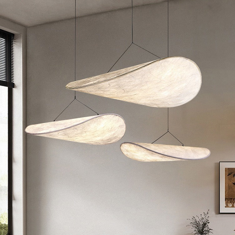 Japandi Pendant Lamp | Elegant Silk Shade with LED Lighting 1
