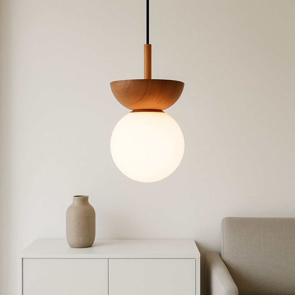 Japandi Pendant Lamp | Minimalist Design with Natural Wood Slats 5