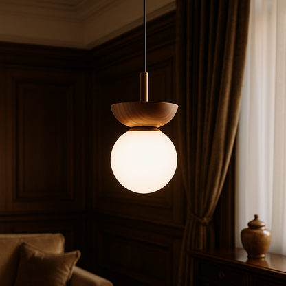 Japandi Pendant Lamp | Minimalist Design with Natural Wood Slats 6