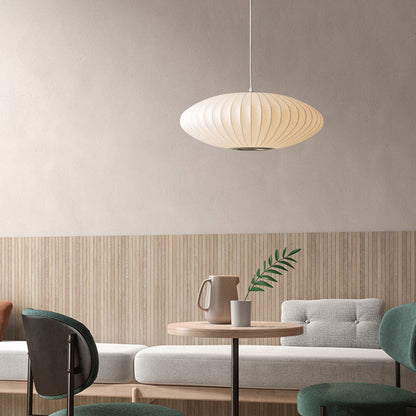 Japandi Pendant Light | Elegant Oval Design for Warm Ambiance 2