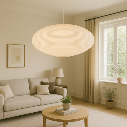 Japanese Paper Pendant Lamp | Minimalist Wabi-Sabi Design 0