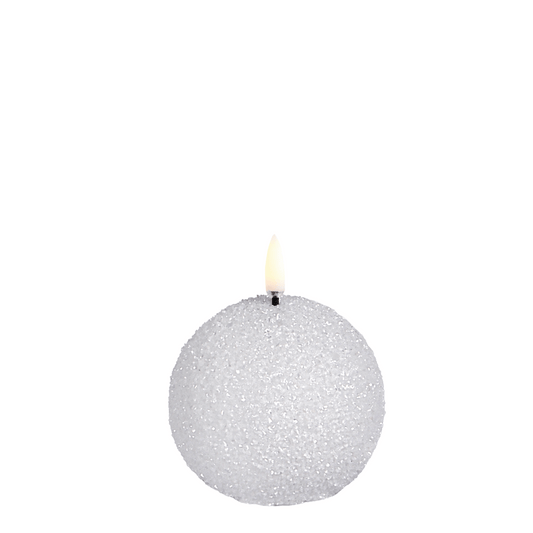 LED Candle | Snowball Design with Warm LED Flame 0