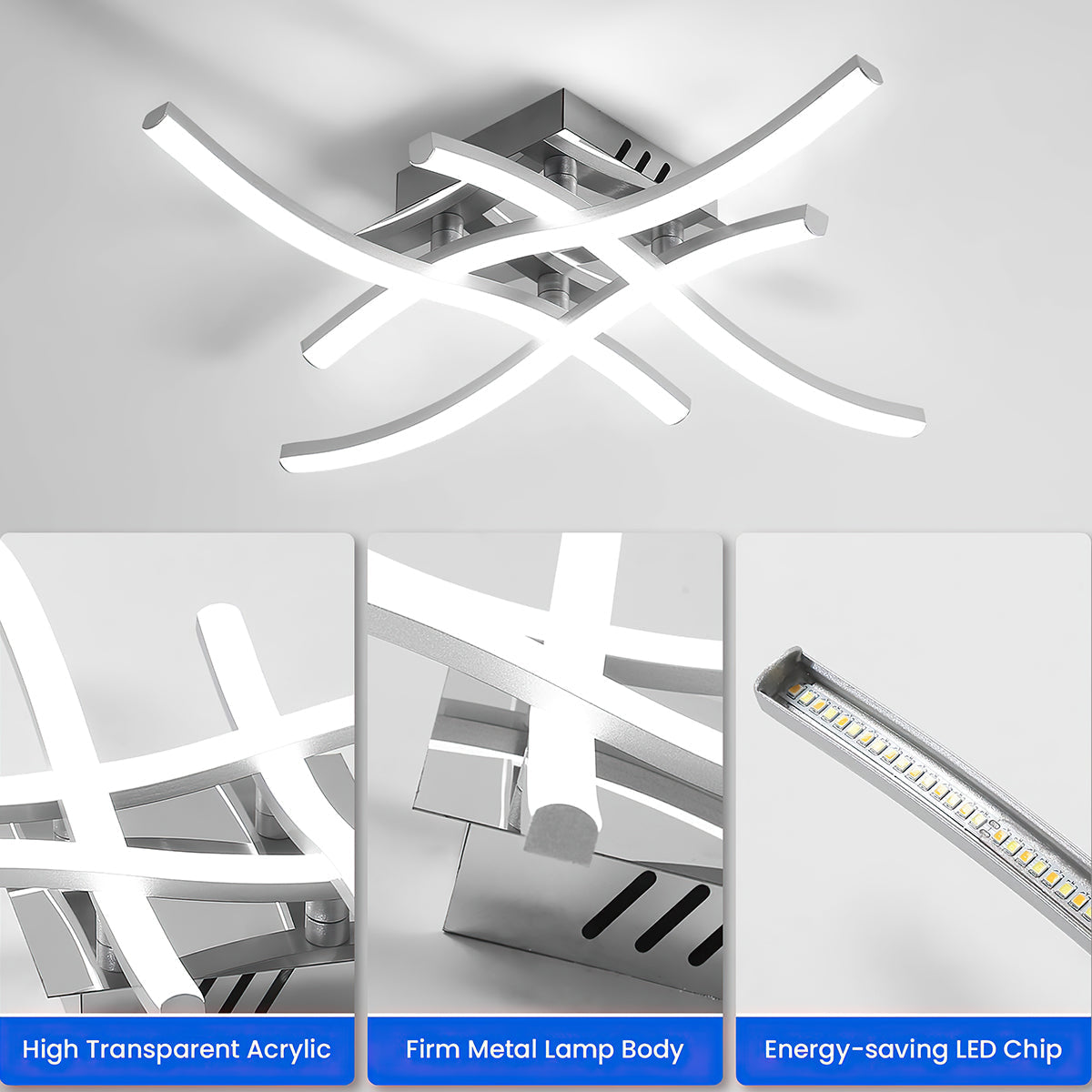 LED Ceiling Light | Modern Aluminum Flush Mount Fixture 4