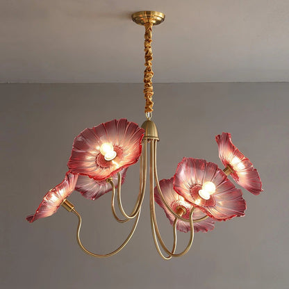 Lotus Leaf Chandelier | Sculptural Glass Design with LED Glow 6
