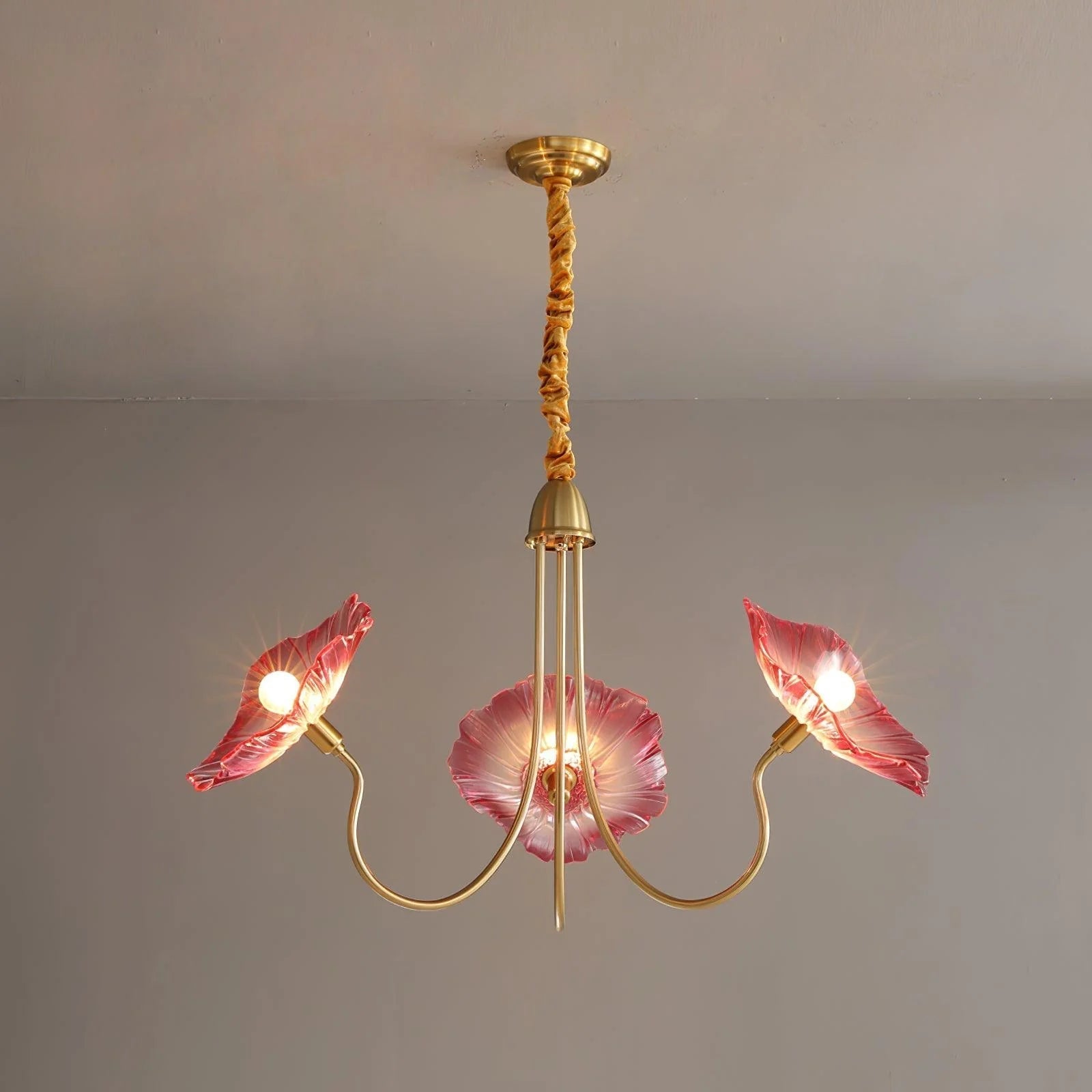 Lotus Leaf Chandelier | Sculptural Glass Design with LED Glow 7