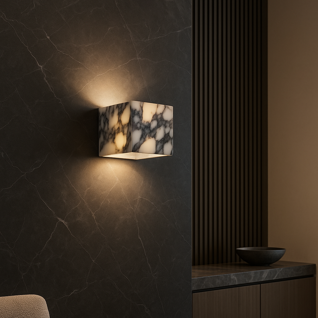 Marble Wall Lamp | Contemporary Cube Design for Elegant Interiors 0