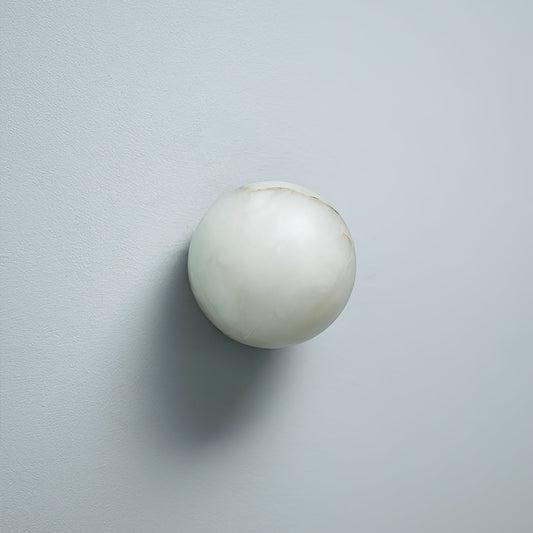 Mini Orb Wall Sconce | Elegant Alabaster Globe with Discreet Hardware 1