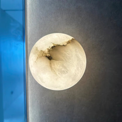 Mini Orb Wall Sconce | Elegant Alabaster Globe with Discreet Hardware 4
