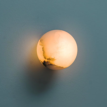 Mini Orb Wall Sconce | Elegant Alabaster Globe with Discreet Hardware 6