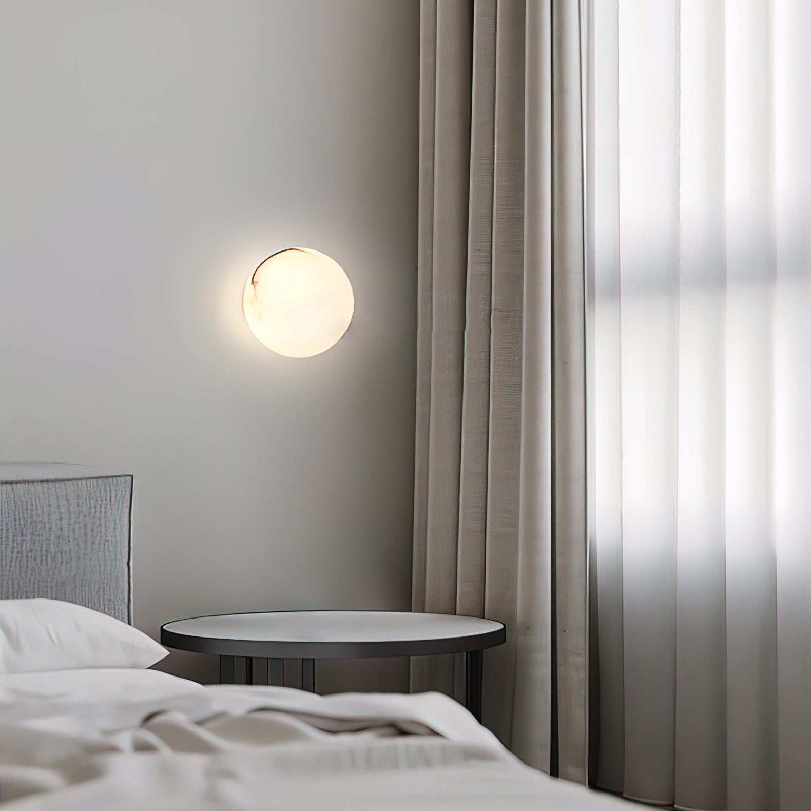 Mini Orb Wall Sconce | Elegant Alabaster Globe with Discreet Hardware 8