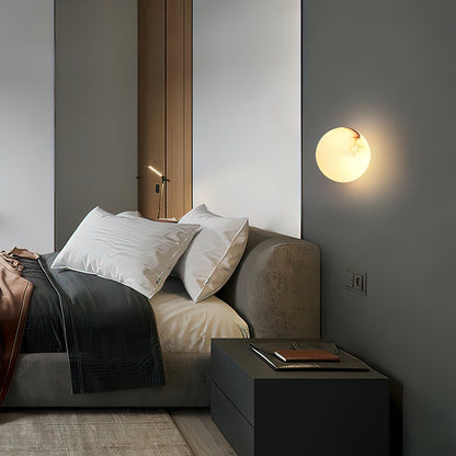 Mini Orb Wall Sconce | Elegant Alabaster Globe with Discreet Hardware 9