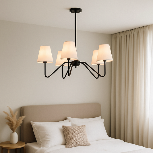 Minimalist Silk Chandelier | Elegant LED Lighting for Bedrooms 0