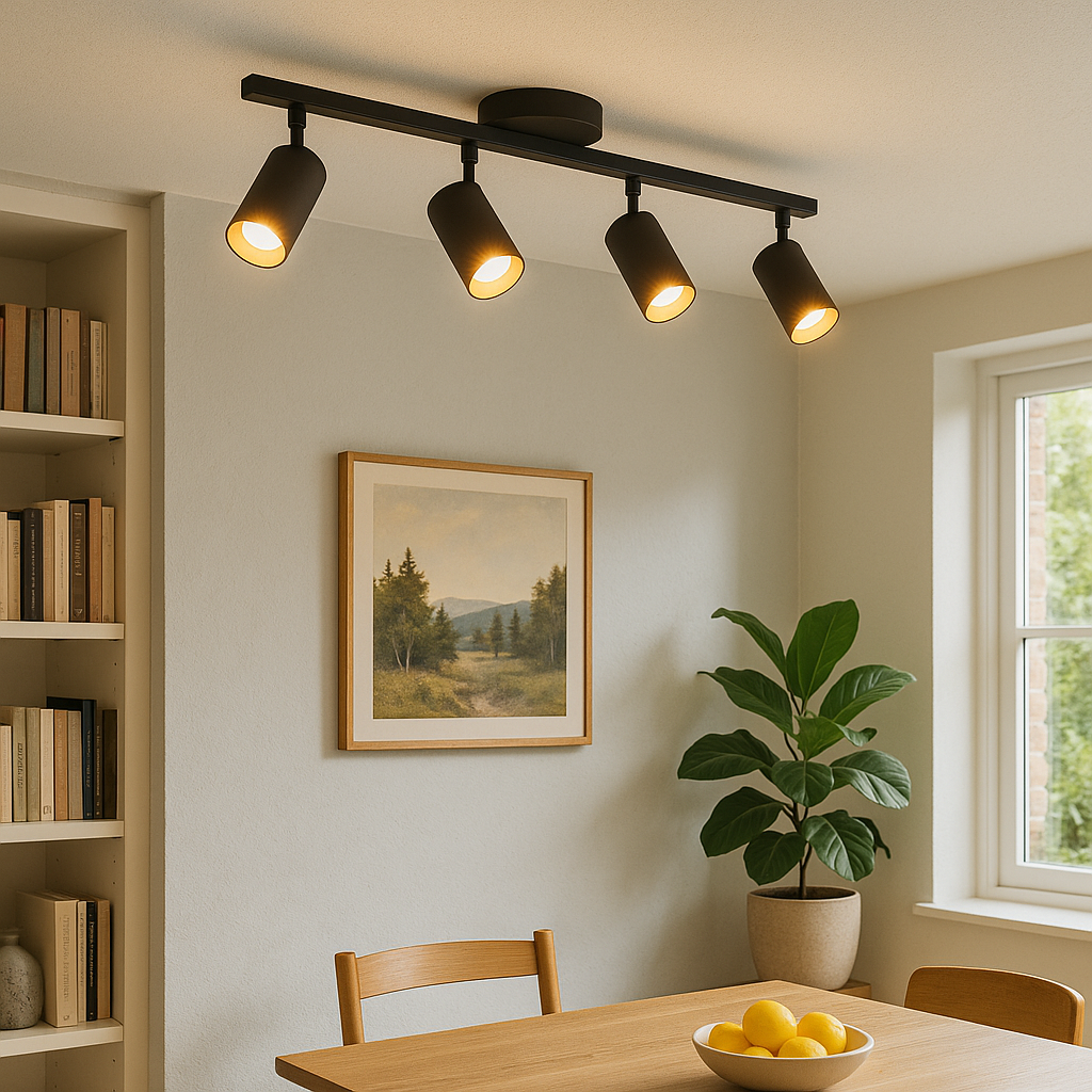 Modern 4-Head Ceiling Lamp | Adjustable LED Lighting for Contemporary Spaces 0