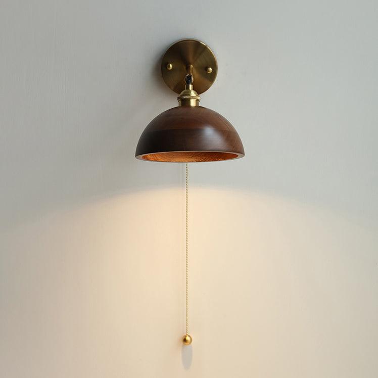 Modern Adjustable Wall Sconce | Brass and Walnut Design 0