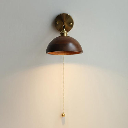 Modern Adjustable Wall Sconce | Brass and Walnut Design 0