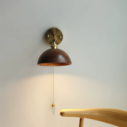 Modern Adjustable Wall Sconce | Brass and Walnut Design 2