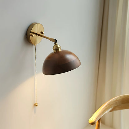 Modern Adjustable Wall Sconce | Brass and Walnut Design 3