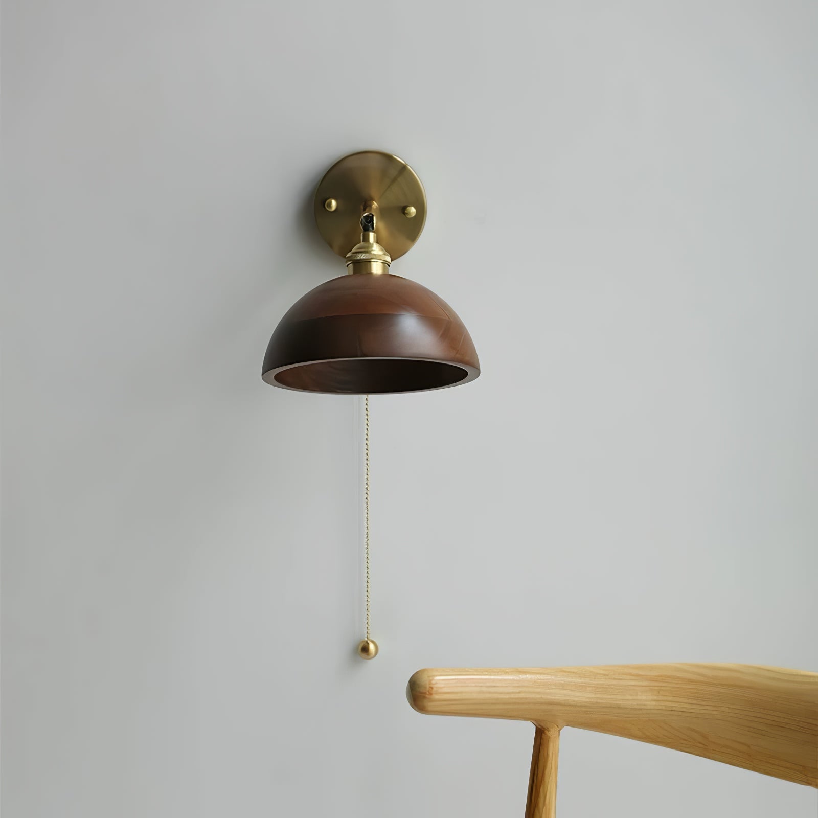 Modern Adjustable Wall Sconce | Brass and Walnut Design 4