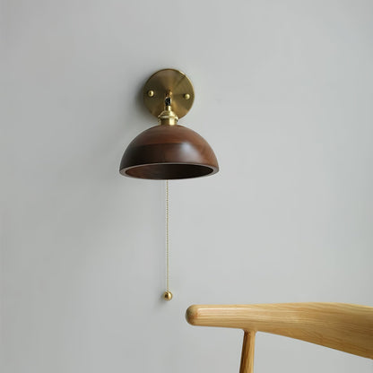 Modern Adjustable Wall Sconce | Brass and Walnut Design 4