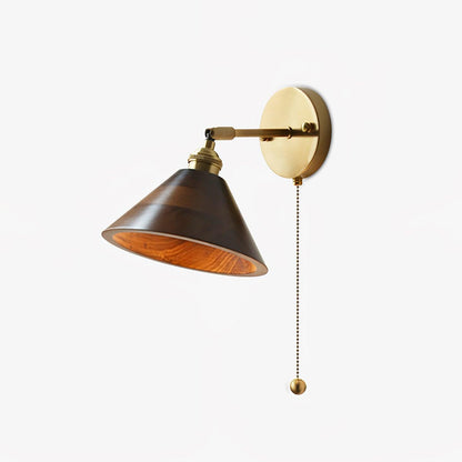 Modern Adjustable Wall Sconce | Brass and Walnut Design 5