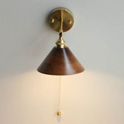 Modern Adjustable Wall Sconce | Brass and Walnut Design 6