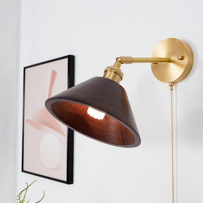 Modern Adjustable Wall Sconce | Brass and Walnut Design 8