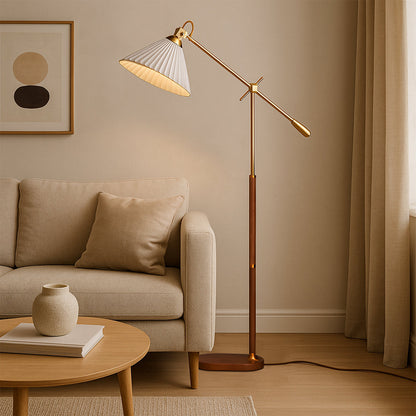 Modern Brass Floor Lamp | Adjustable Arm for Living Room Illumination 4