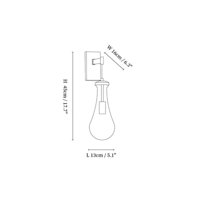 Modern Brass Wall Sconce | Elegant Design with Glass Drop 2