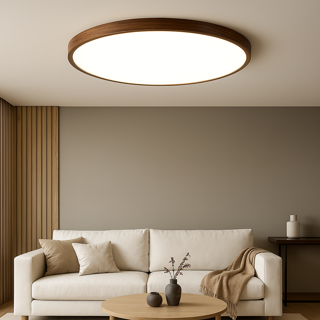 Modern Ceiling Lamp | Dark Wood Grain Design with Integrated LED 1