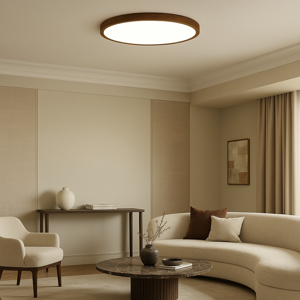 Modern Ceiling Lamp | Dark Wood Grain Design with Integrated LED 2