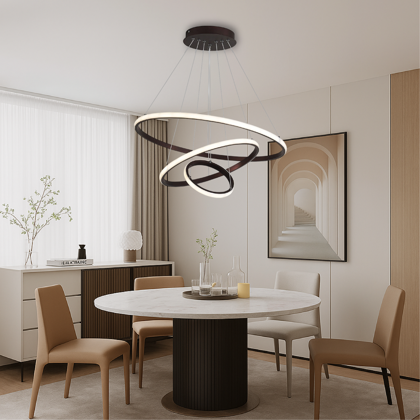 Modern Chandelier | 3-Layer Design with Soft LED Lighting for Dining Rooms 0