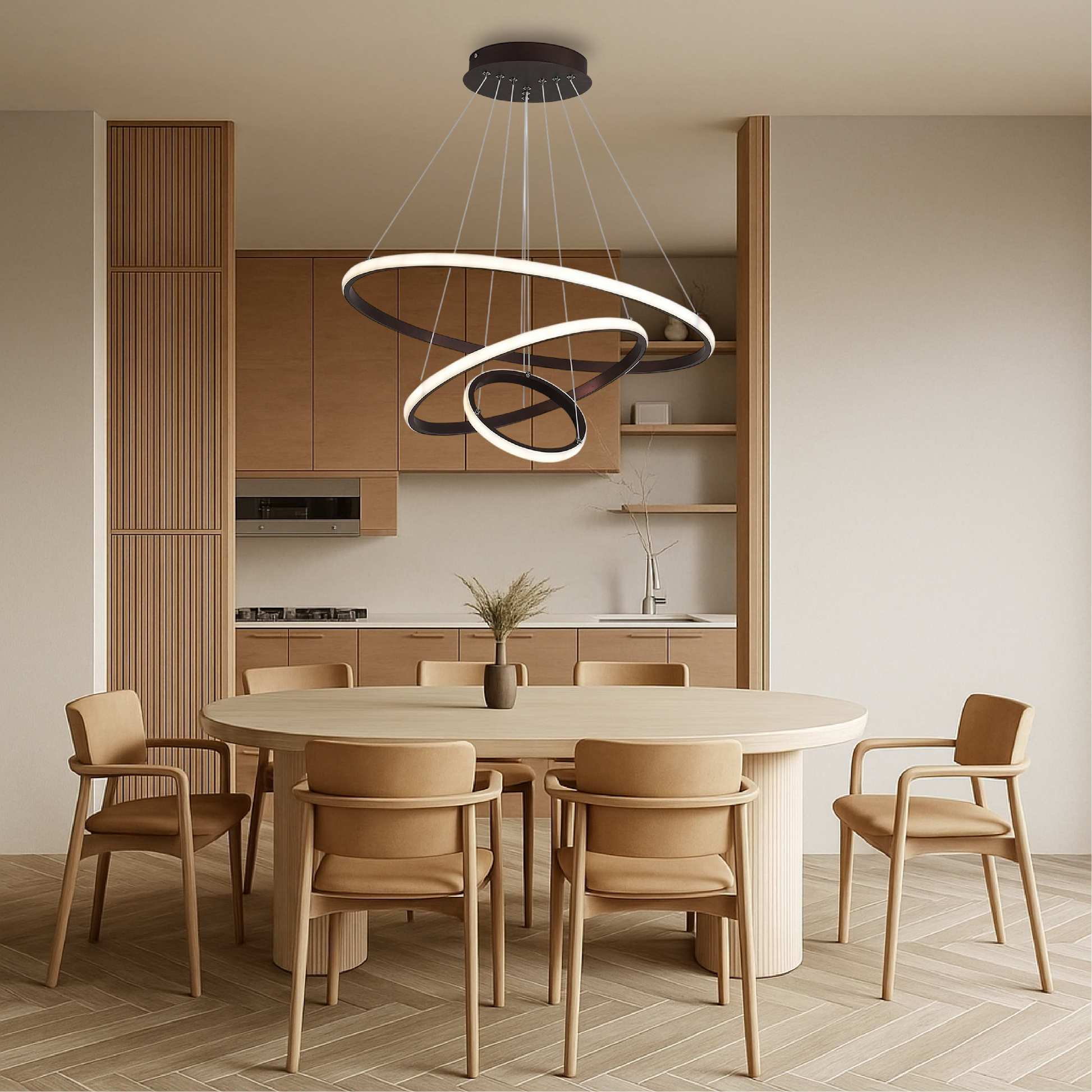 Modern Chandelier | 3-Layer Design with Soft LED Lighting for Dining Rooms 2
