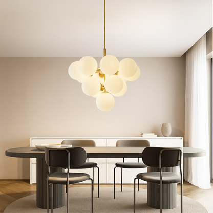 Modern Chandelier | Elegant Spherical Glass Shades for Dining Rooms 1